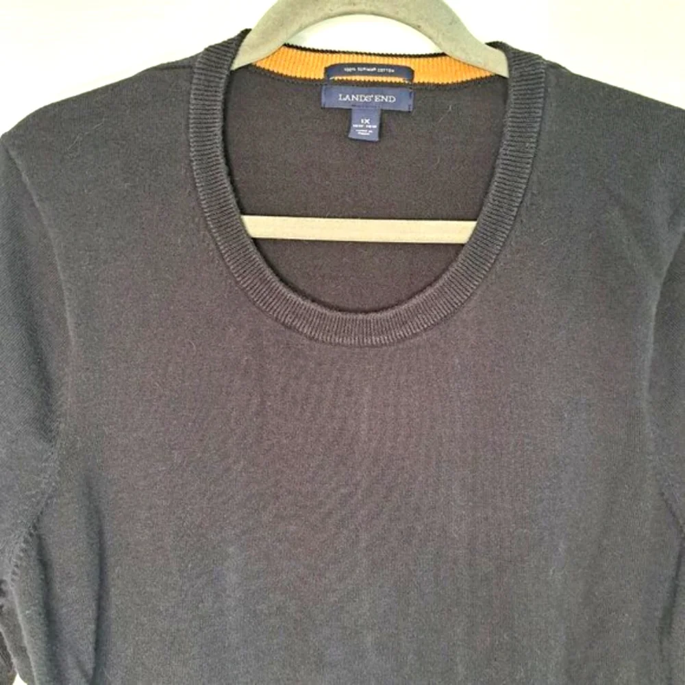 Lands' End Half Sleeve Supima Cotton Pullover Sweatshirt Plus Size 1X - Picture 3 of 5